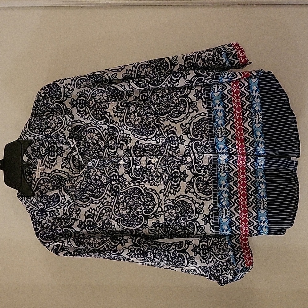 Larsen Gray Girl's Boho Button Shirt (Sz L)